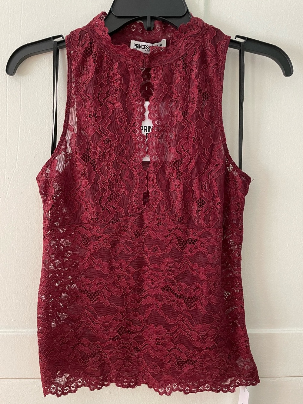 NEW Princess Polly Burgundy Lace Halter - Picture 4 of 5